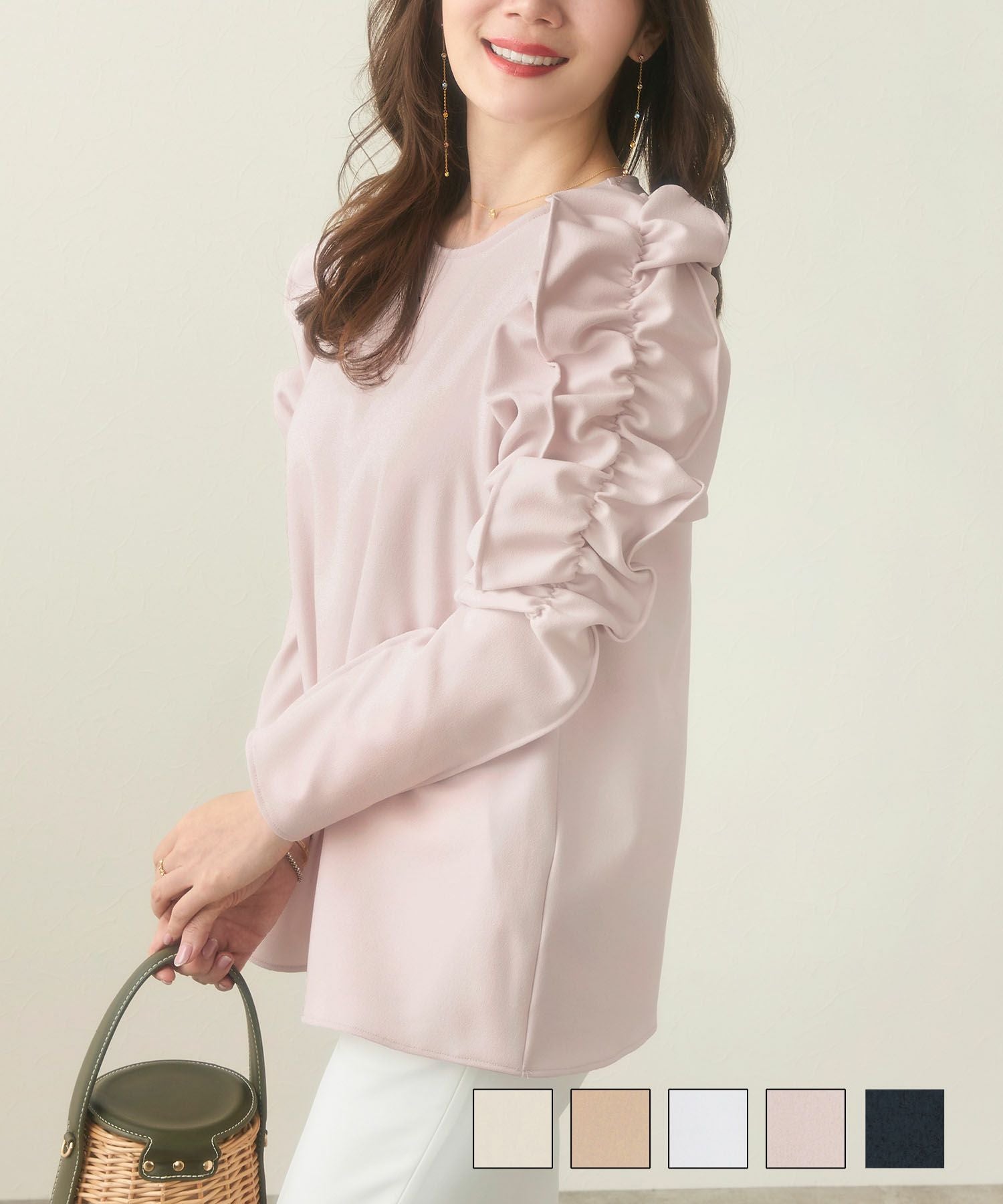 イタリープリント 丸首 ニット カーディガン Liala×PG 全2色｜lpg441