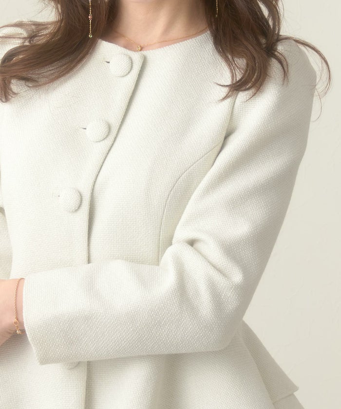 トップス/ジャケット/長袖/コクーン/くるみボタン/オケージョン対応/釦/大人可愛い