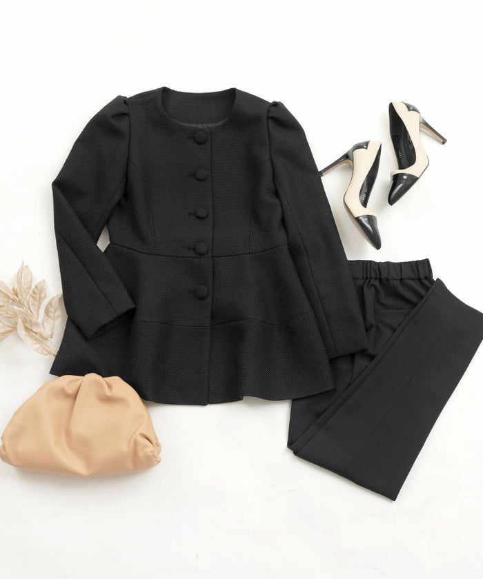 トップス/ジャケット/長袖/コクーン/くるみボタン/オケージョン対応/釦/大人可愛い