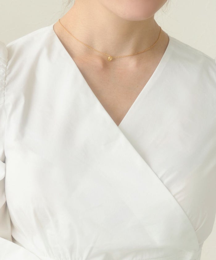 手洗い可/トップス/ブラウス/長袖/カシュクール/ペプラム/リボン/大人/上品/可愛い