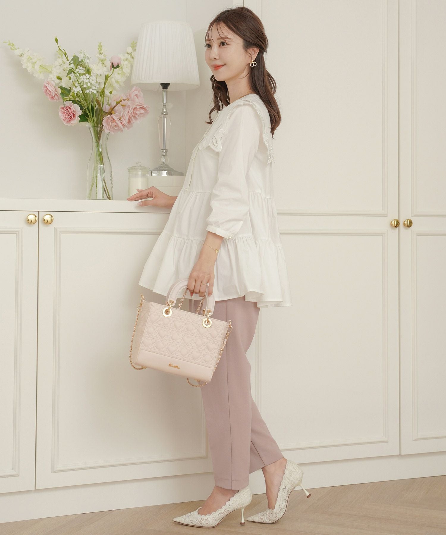 セーラー 襟 刺繍 チュニック ブラウス le reve vaniller 全6色