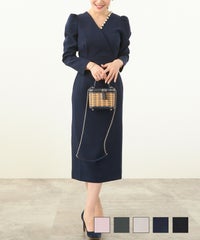 パール付きカシュクールワンピースLiala×PG