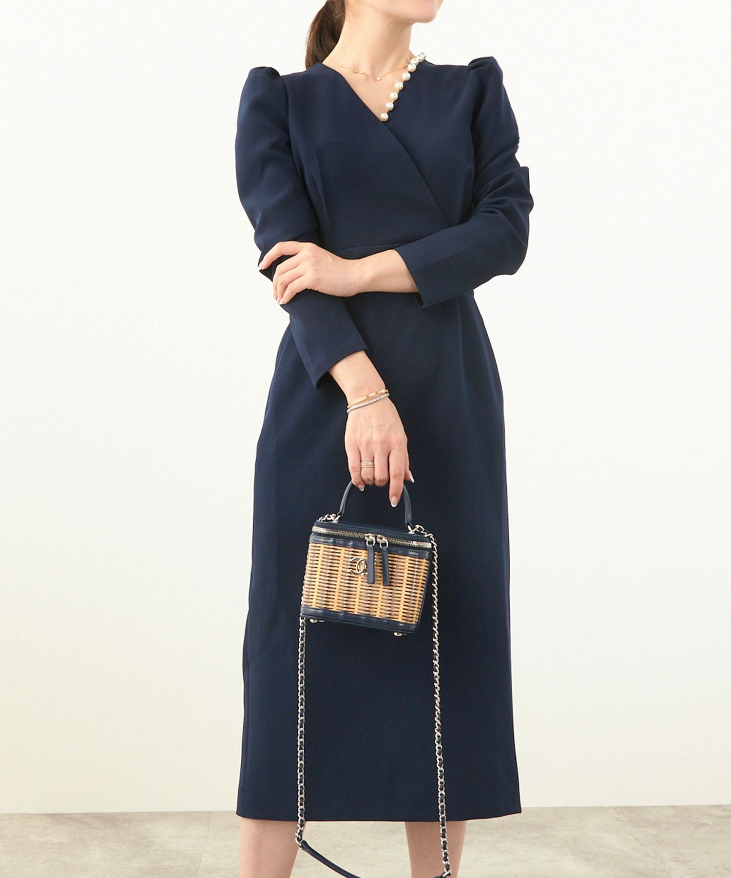 パール付き カシュクール ワンピース Liala×PG