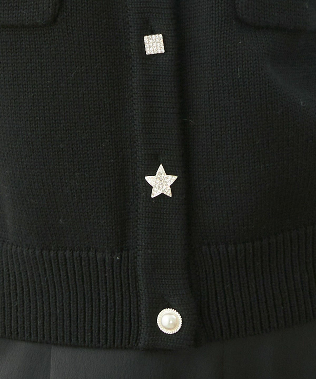 手洗い可/トップス/ニット/カーディガン/長袖/ビジューボタン/ハート/星/モチーフ/大人/上品/可愛い