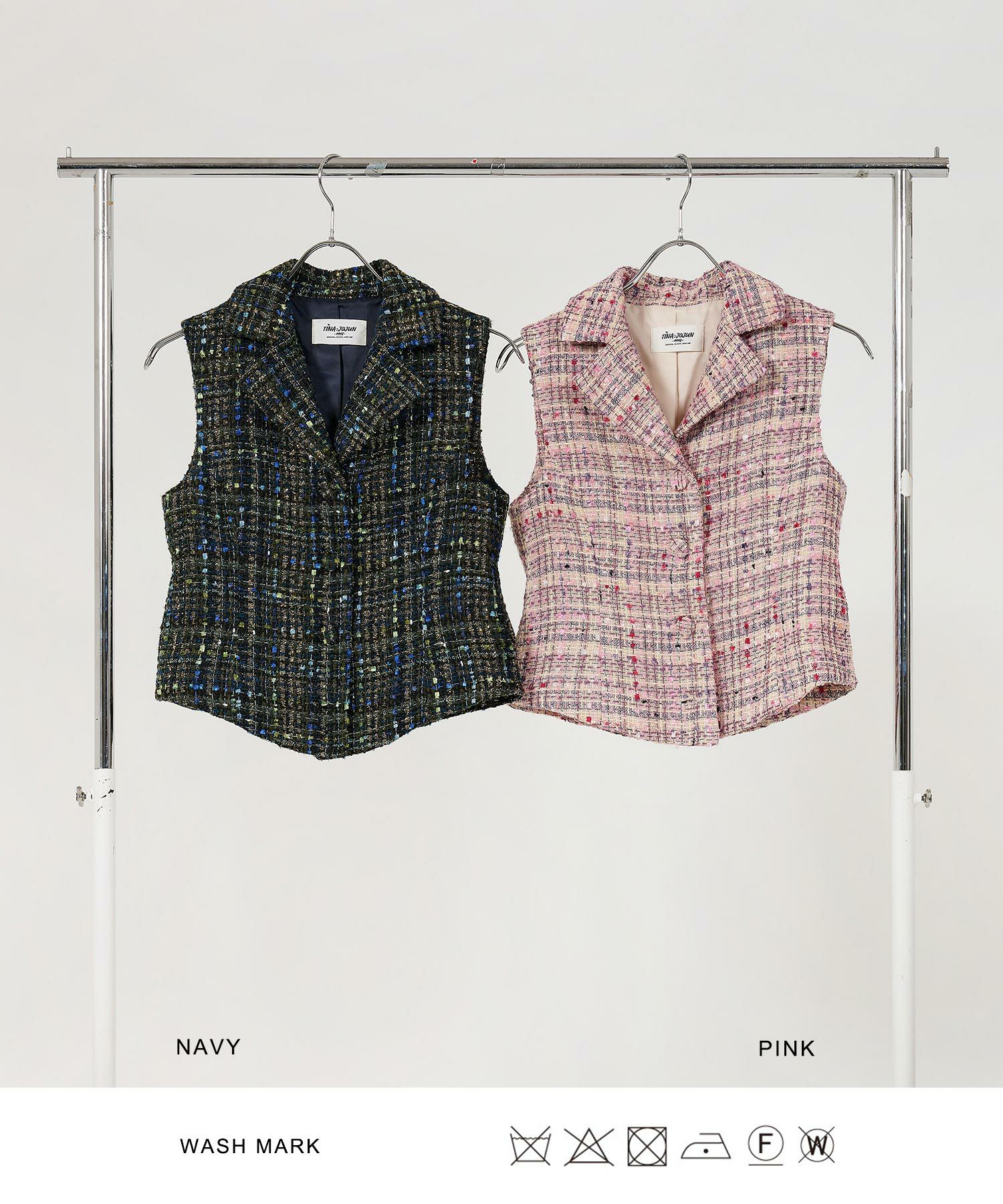 限定Price！SALE ファンシー ツイードベスト TINA：JOJUN 全2色