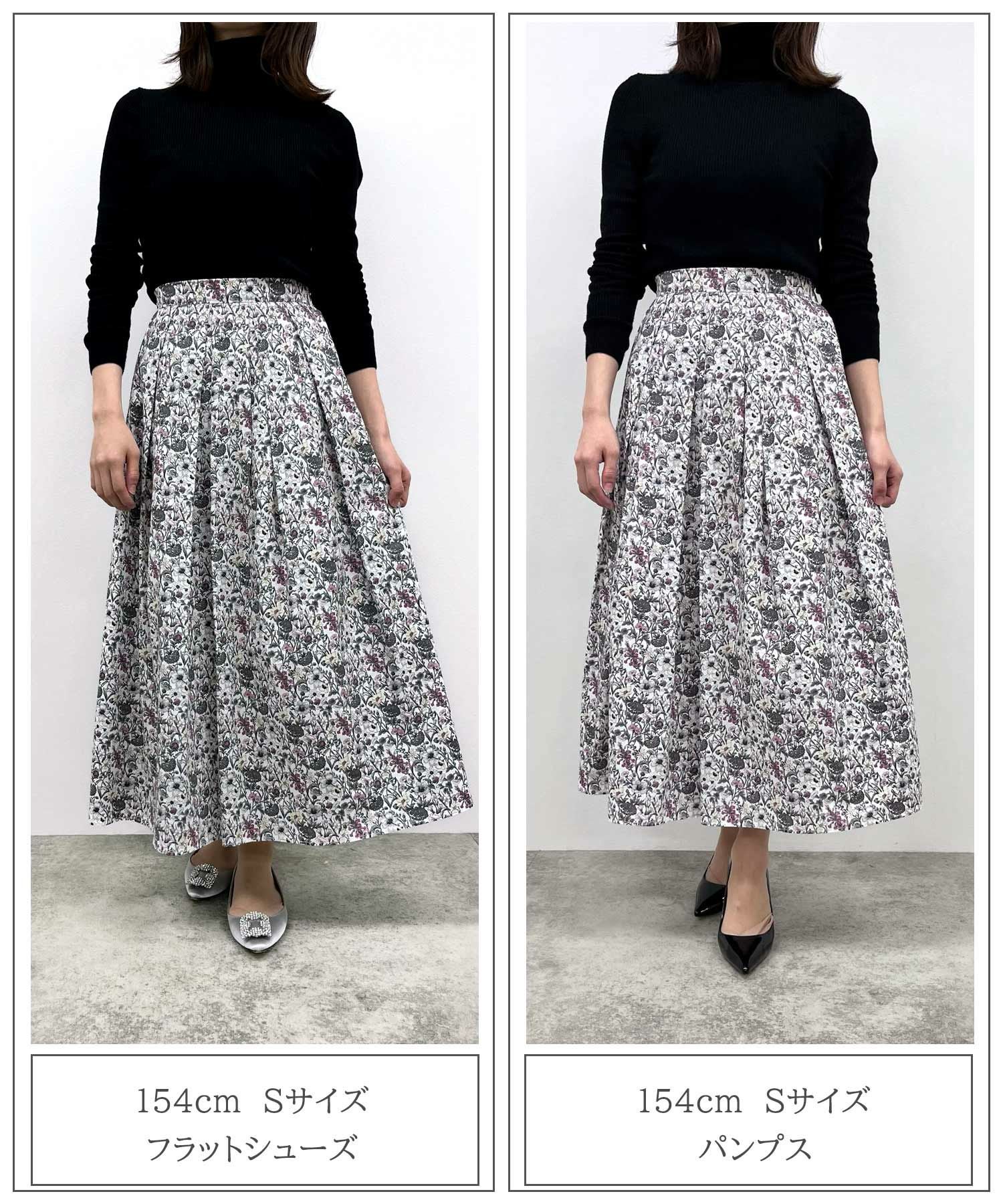 リバティ ボタニカル柄 タック スカート HUIT 全2色｜hit611-0070【4
