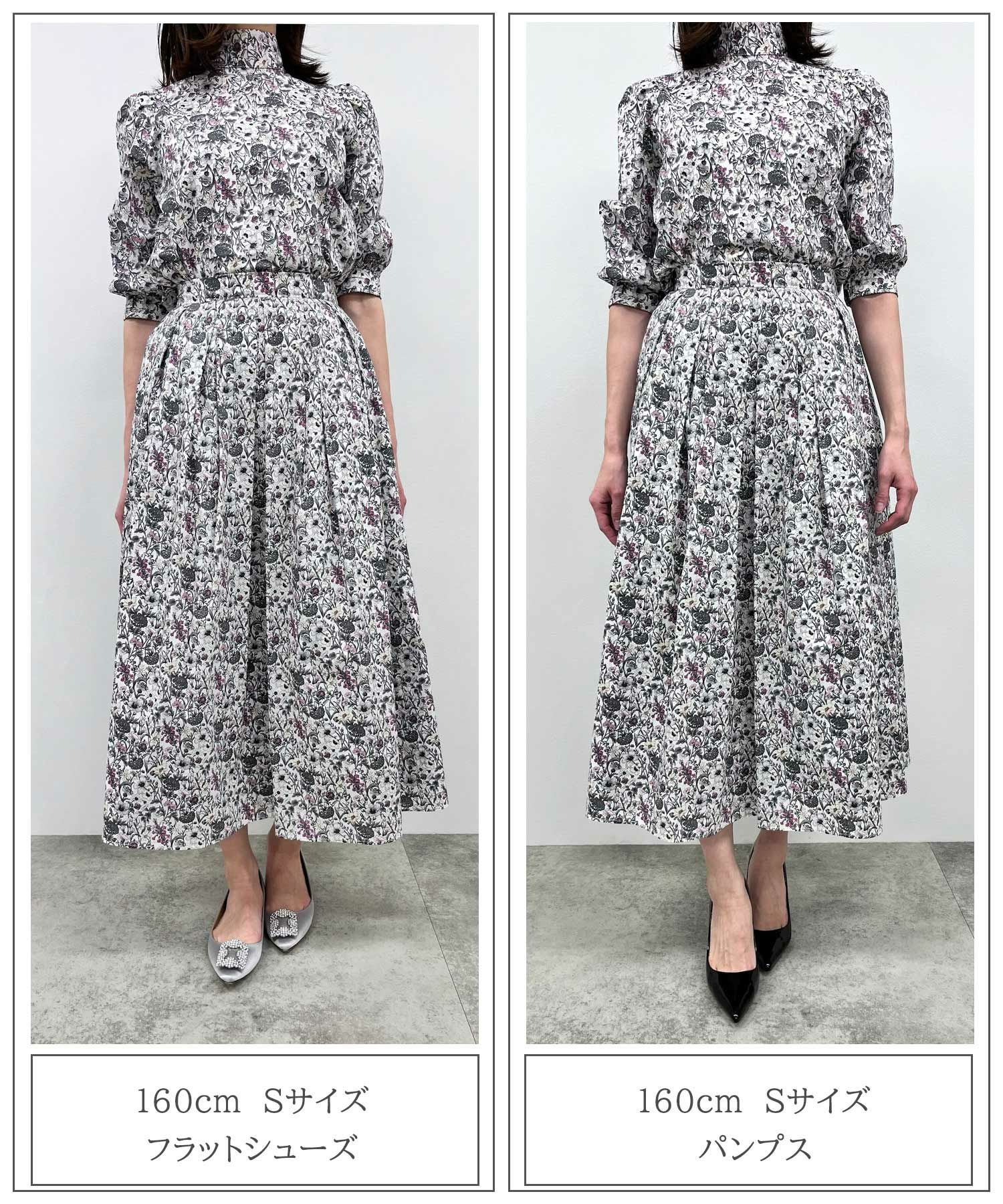 リバティ ボタニカル柄 タック スカート HUIT 全2色｜hit611-0070【4