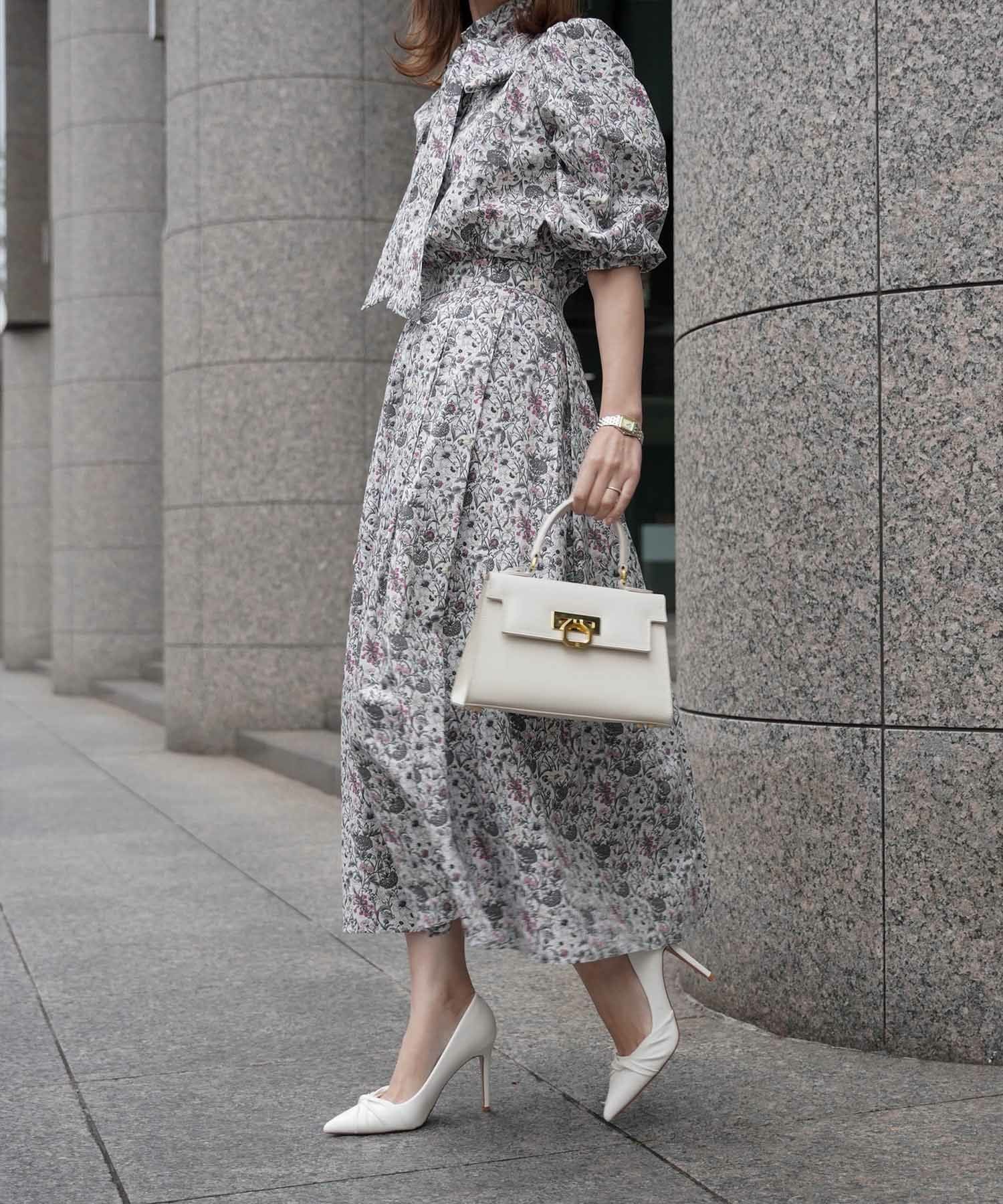 リバティ ボタニカル柄 2way リボンタイ ブラウス HUIT 全2色｜hit811