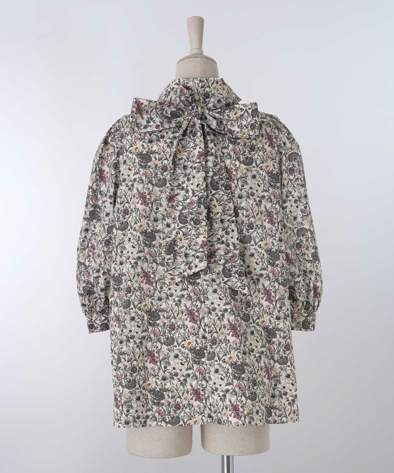 リバティ ボタニカル柄 2way リボンタイ ブラウス HUIT 全2色｜hit811