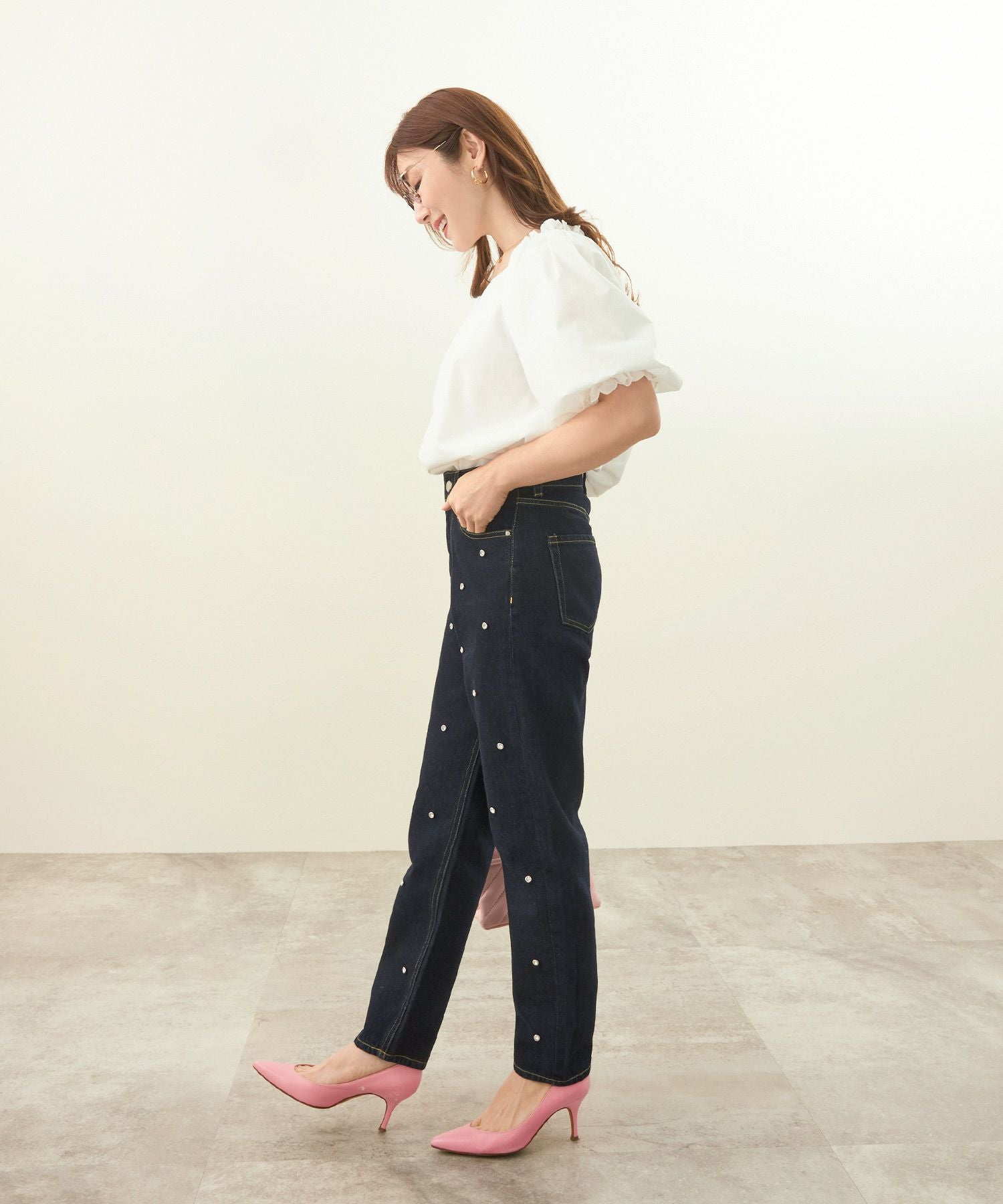 ラインストーン付き デニム パンツ Liala×PG 全2色｜lpg711-1886【4