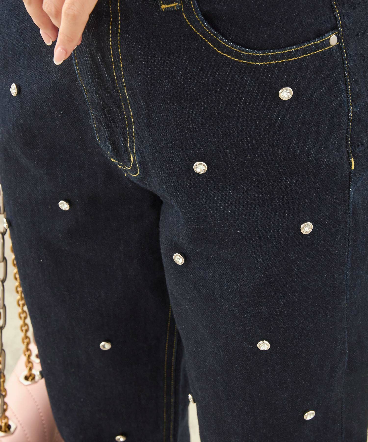 ラインストーン付き デニム パンツ Liala×PG 全2色｜lpg711-1886【4