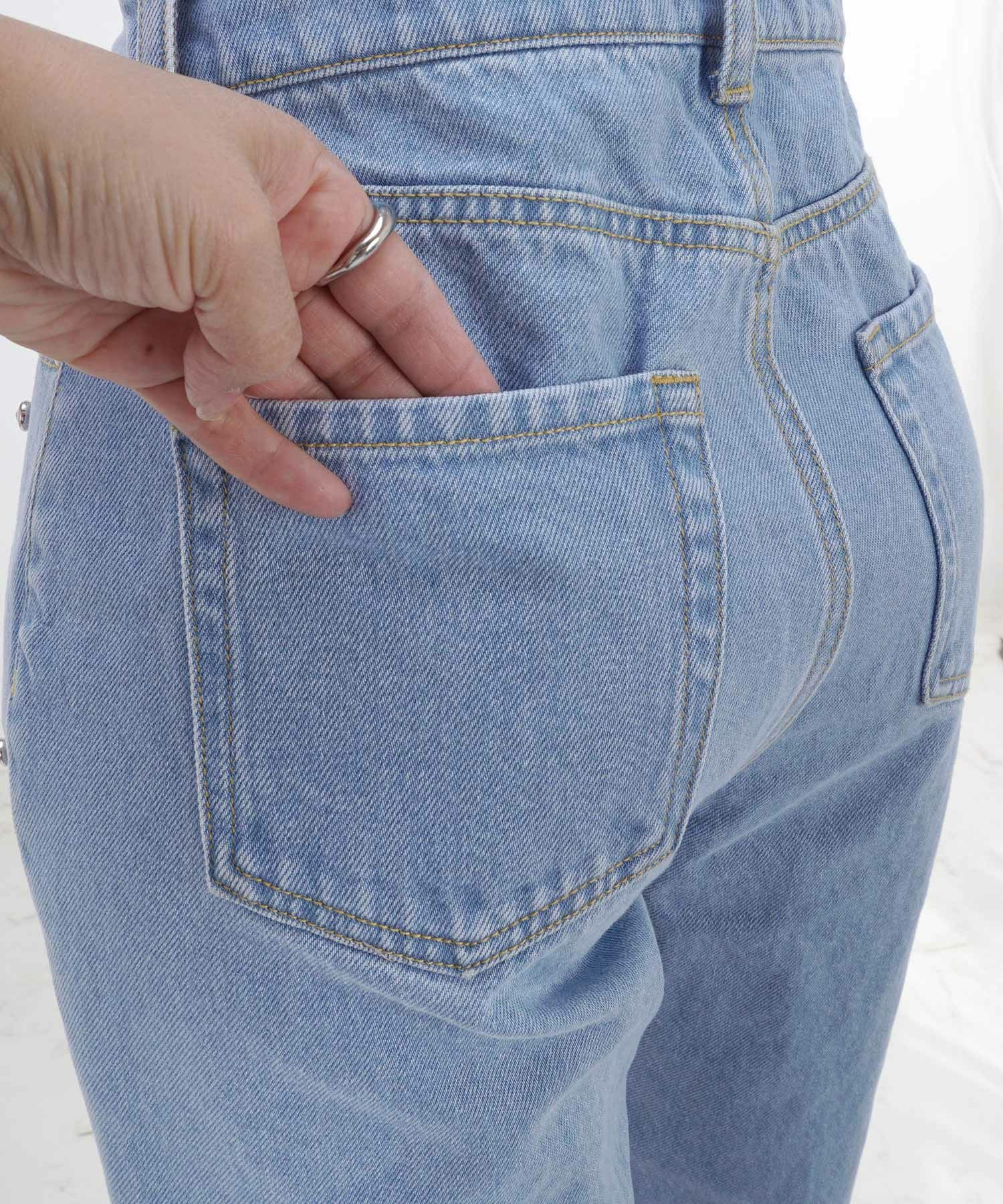 ラインストーン付き デニム パンツ Liala×PG 全2色｜lpg711-1886【4