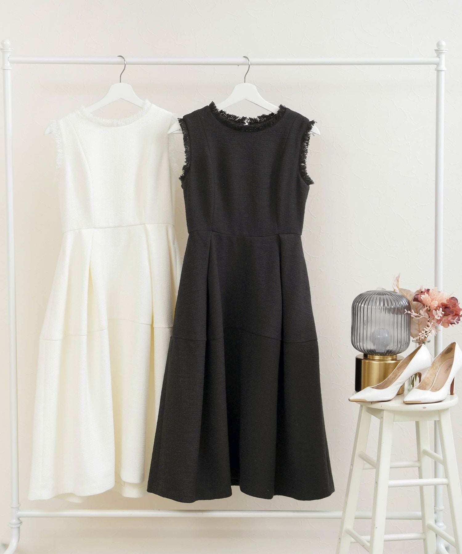 TIME-SALE ツイード フリンジ ワンピース Liala×PG 全2色｜lpg341-1833