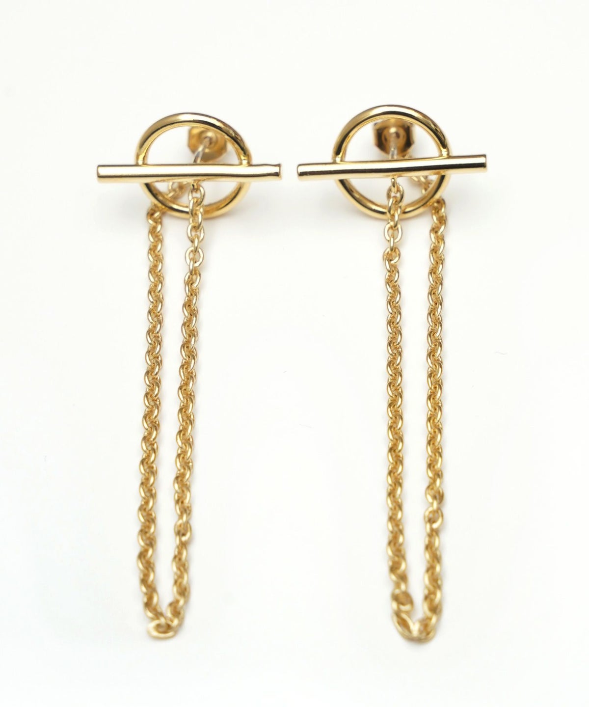 ロック チェーン ピアス Lock Chain Pierce 真鍮 シルバー(ポスト) シンプルピアス カジュアル シーン ロック チェーン ピアス Lock Chain Pierce （Liala）