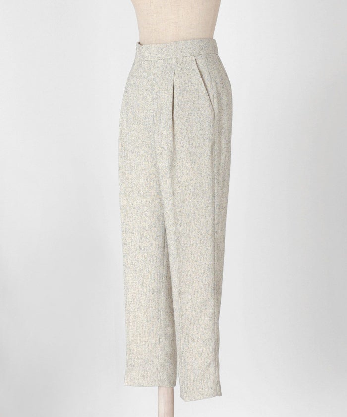 レディース/ボトムス/パンツ/オケージョン/フルレングス/ツイード/春/夏/秋/冬/アイボリーミックス/ネイビーミックス