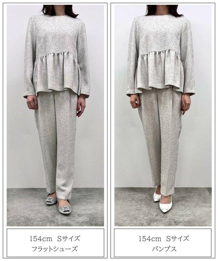 レディース/ボトムス/パンツ/オケージョン/フルレングス/ツイード/春/夏/秋/冬/アイボリーミックス/ネイビーミックス