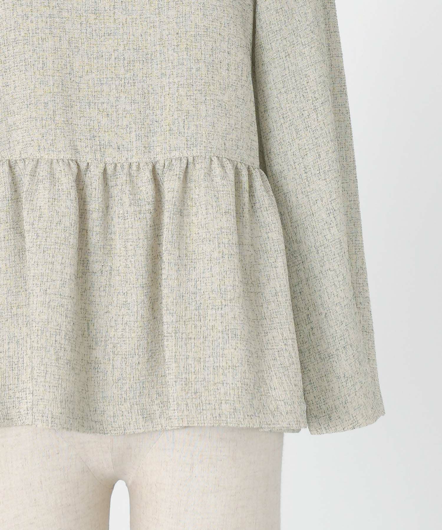 セレクト オケージョン ツイード ペプラム トップス HUIT 全2色