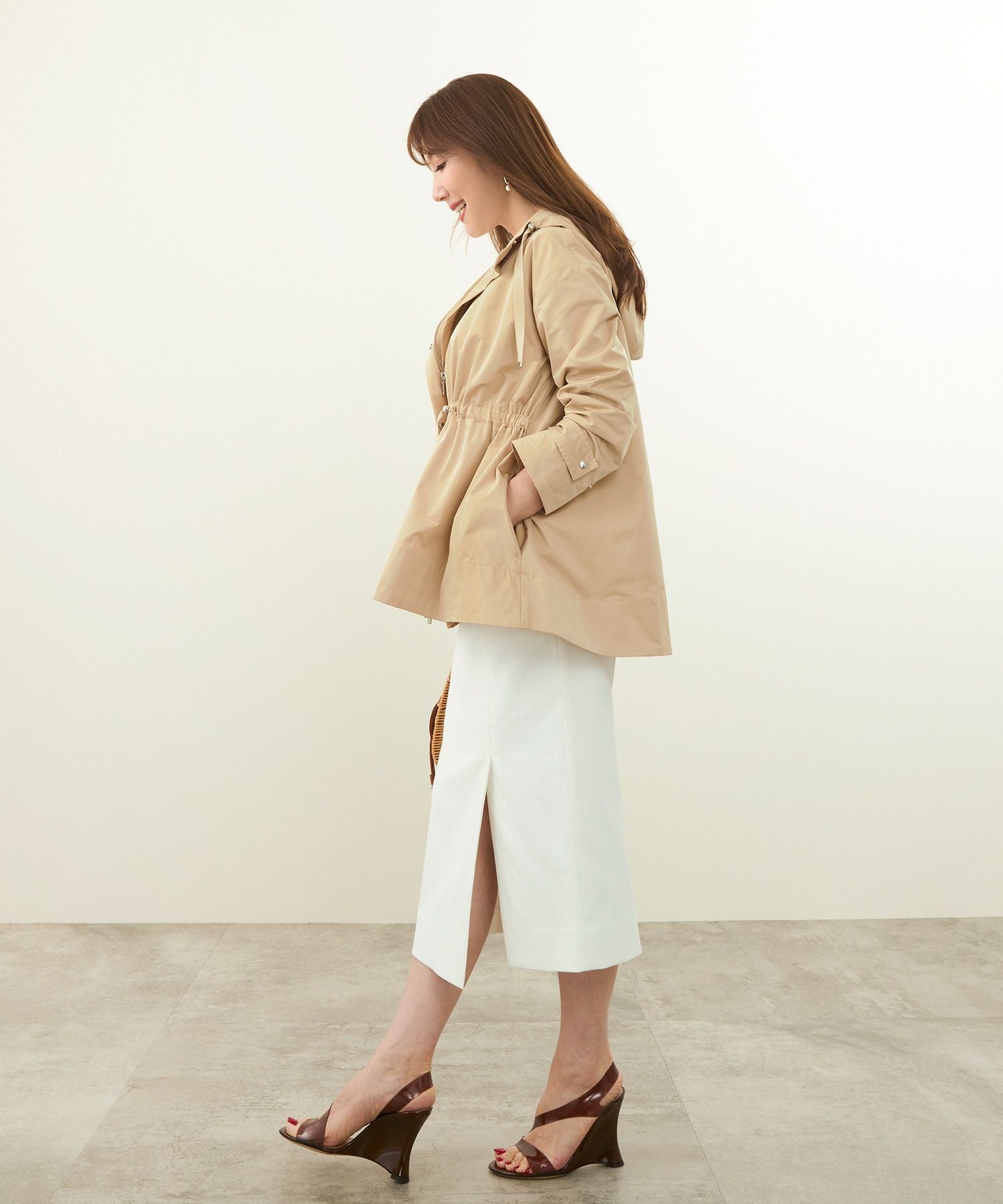 撥水加工 ドロスト フード付きZIP UP ジャケット Liala×PG 全2色