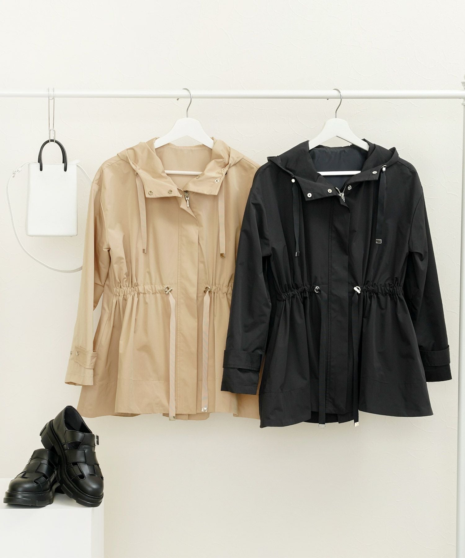 撥水加工 ドロスト フード付きZIP UP ジャケット Liala×PG 全2色