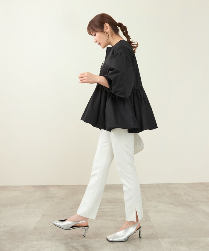 ジャケットアウターショート丈レディース秋冬春黒ゆったり軽い撥水ジッパー付きボタンなし