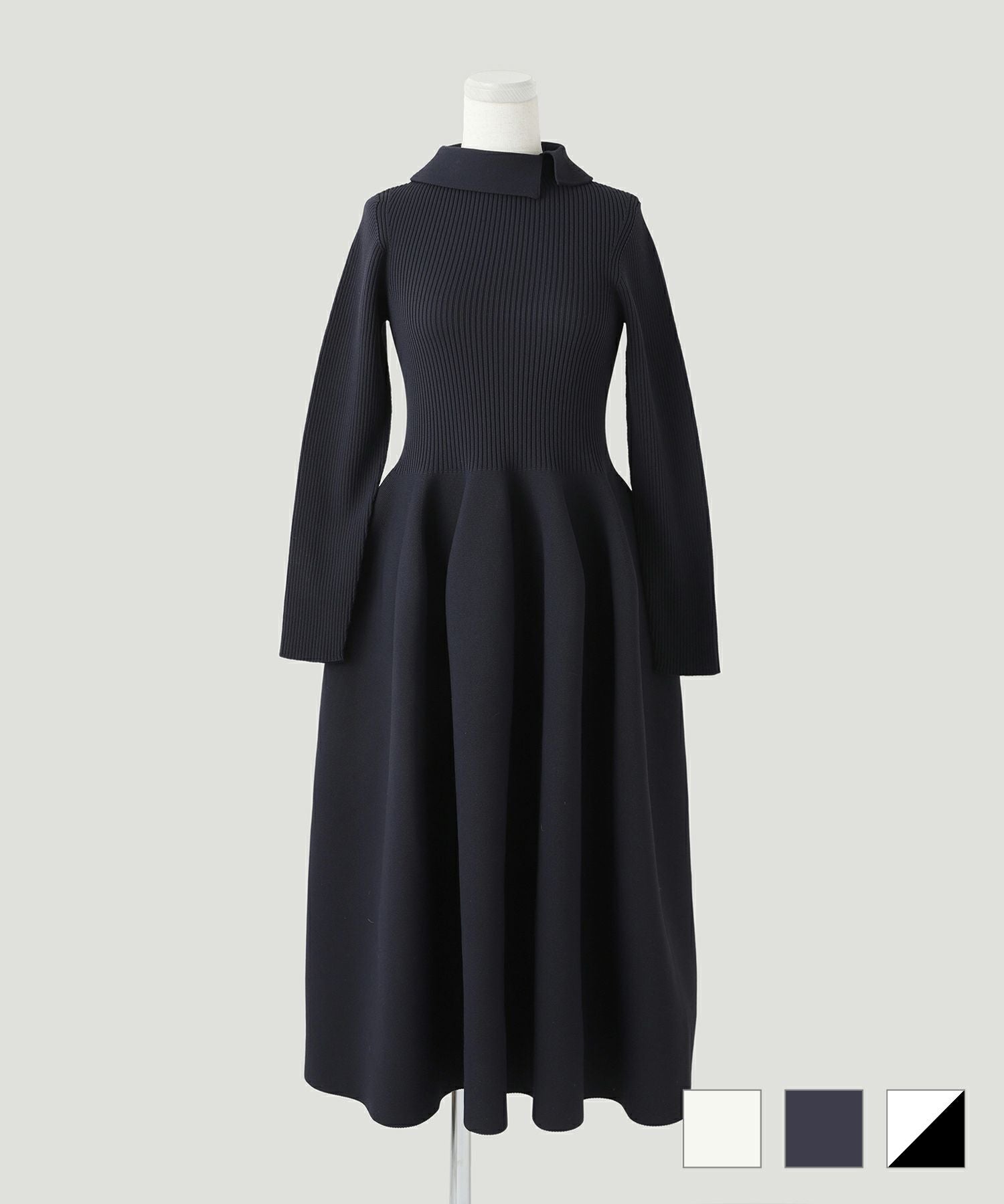 襟付き ホールガーメント ニット ワンピース HUIT 全3色｜hit311-0060