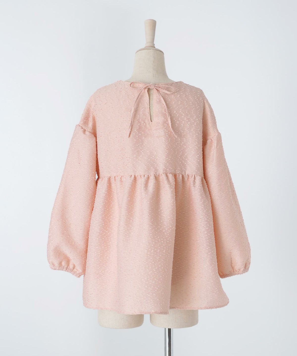 レディース/トップス/ブラウス/バルーンスリーブ/ペプラム/ネップ/オーバーシルエット/春/夏/秋/9分袖/ホワイト/ピンク/ブラック