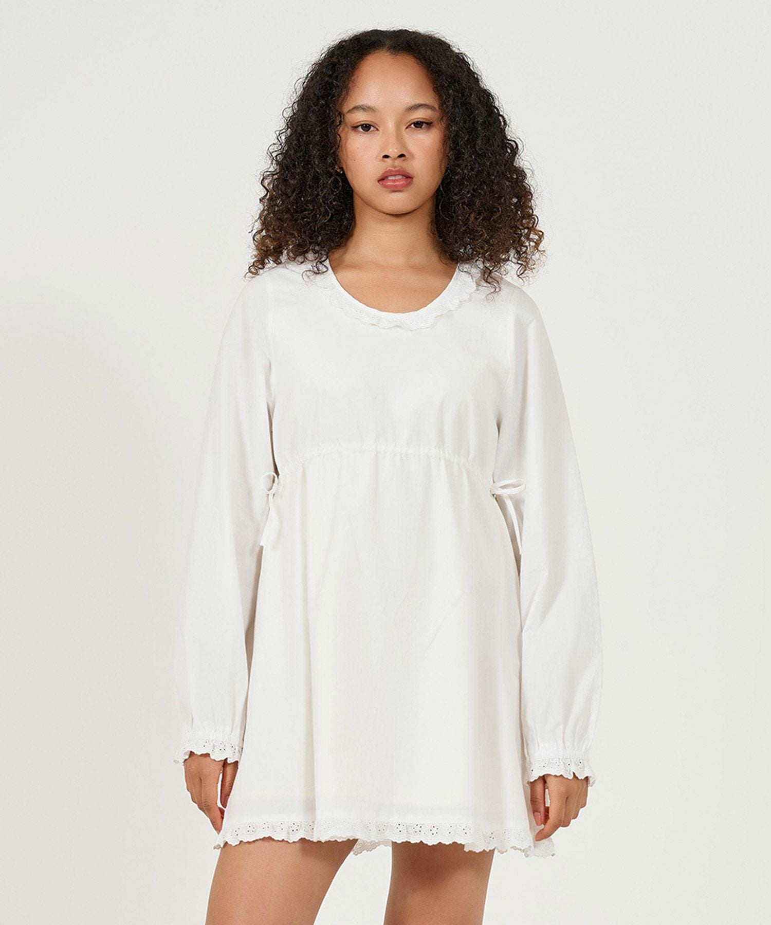 限定Price！SALE コットンレース付き ミニ丈ワンピース TINA：JOJUN 全