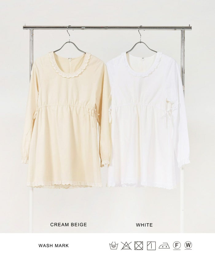 ワンピース/コットン/長袖ワンピース