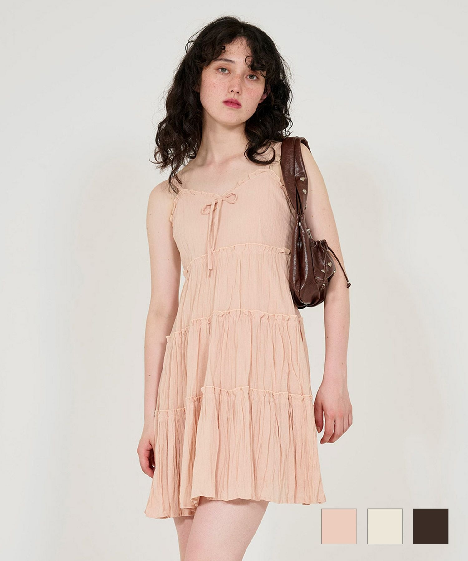 ティアード フレアミニワンピース