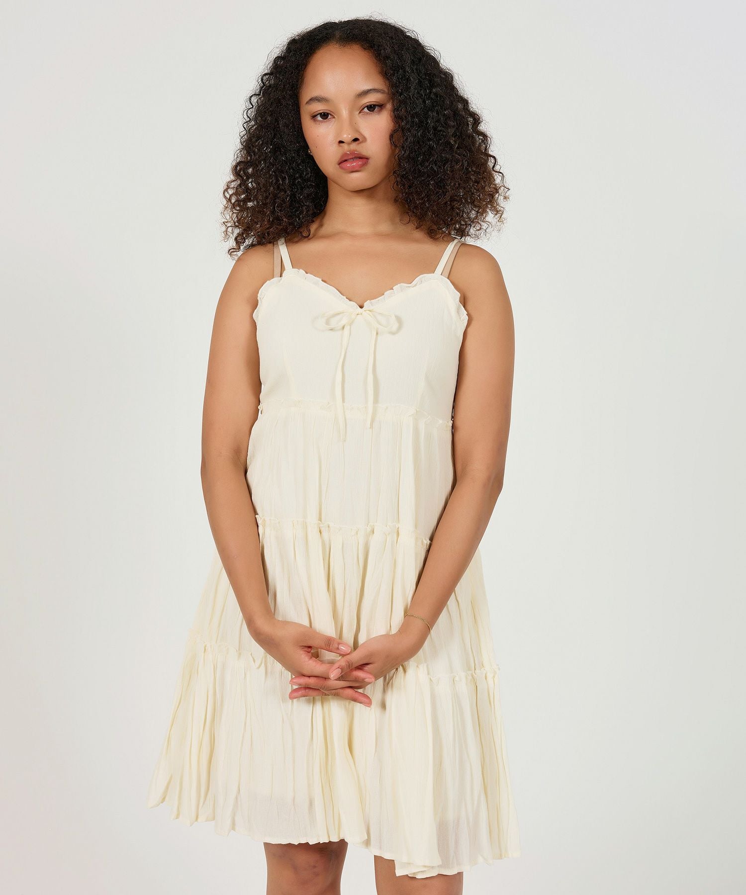 ティアード フレアミニワンピース