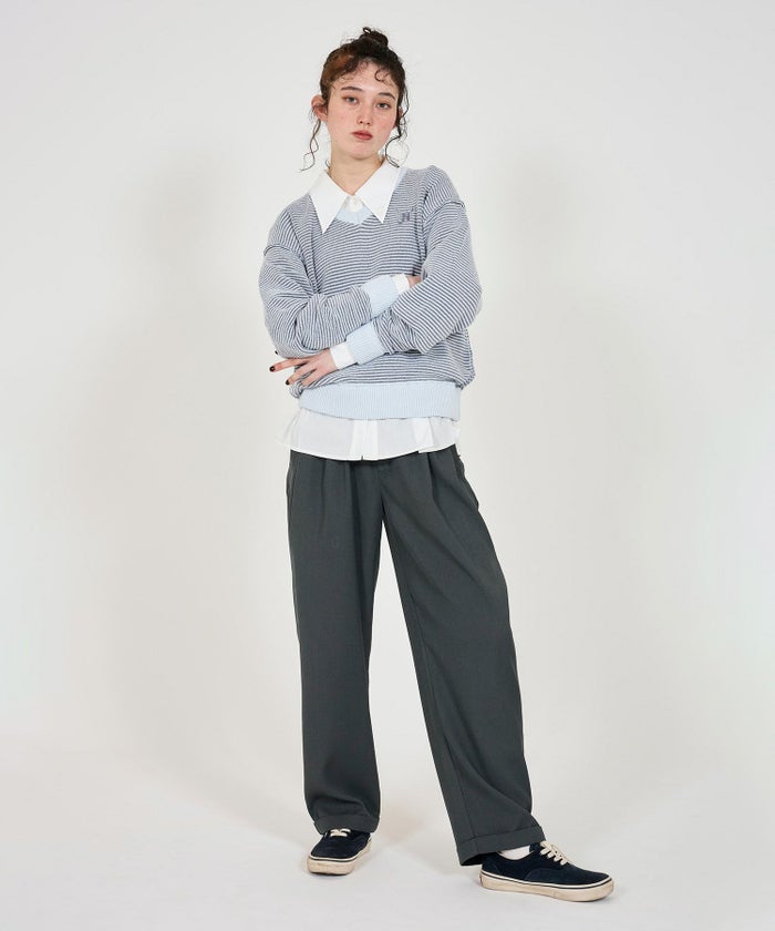 トップス/ニット/ニットプルオーバー/ストライプ