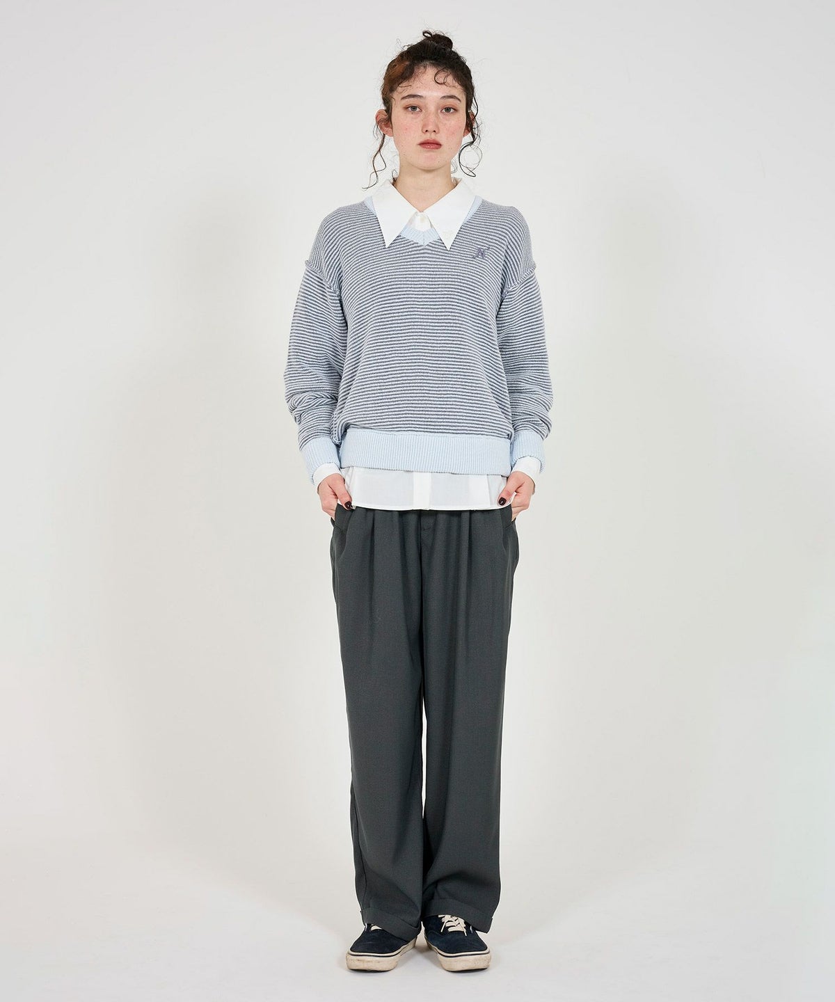 トップス/ニット/ニットプルオーバー/ストライプ