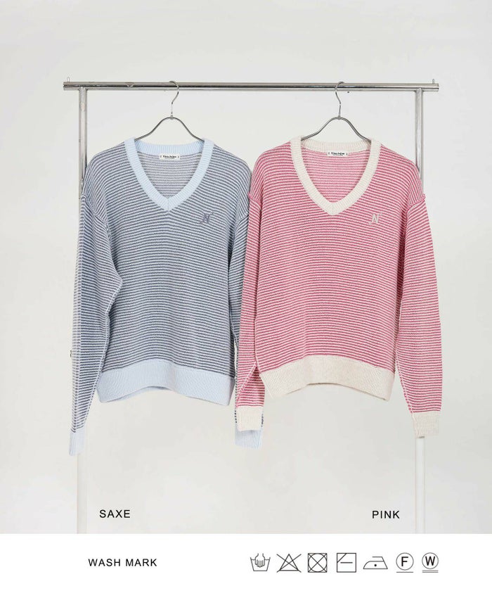 トップス/ニット/ニットプルオーバー/ストライプ