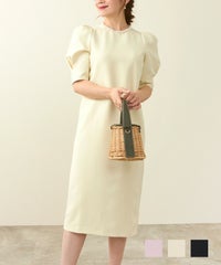 オケージョンオフィスフォーマル春夏きれいめIライン半袖女性上品ピンクフェミニン