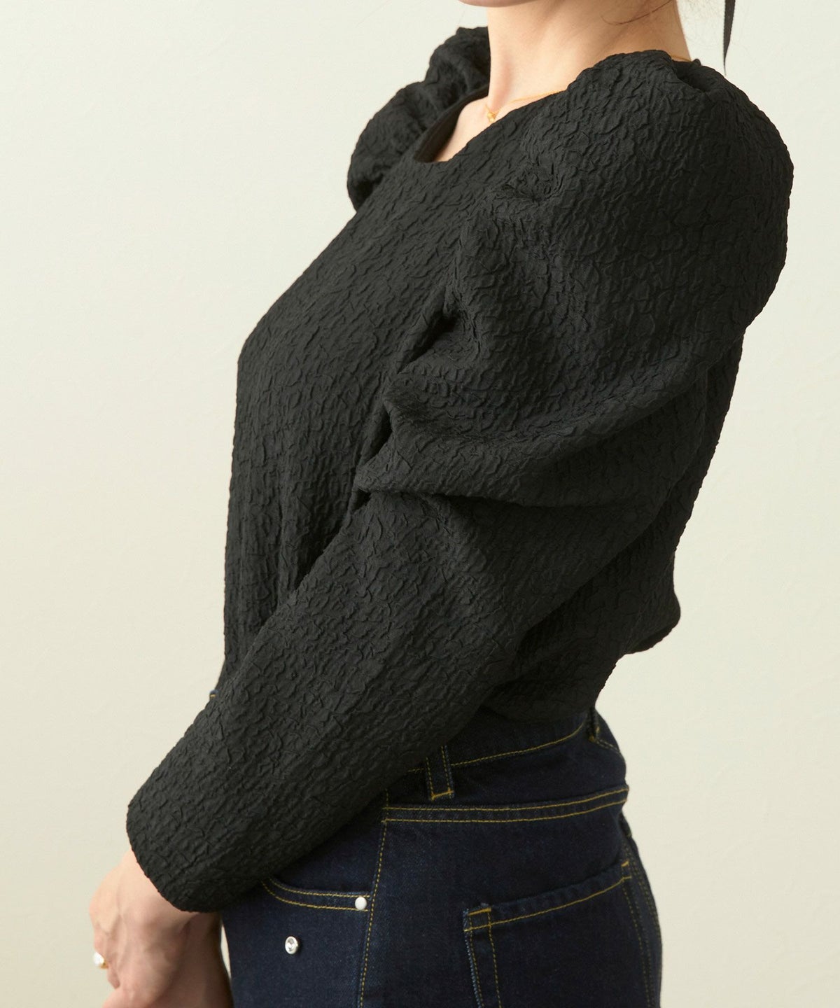 新色追加手洗い可日本製トップスレディースオフィスかわいいきれいめおしゃれ春白黒ジョイントスペース