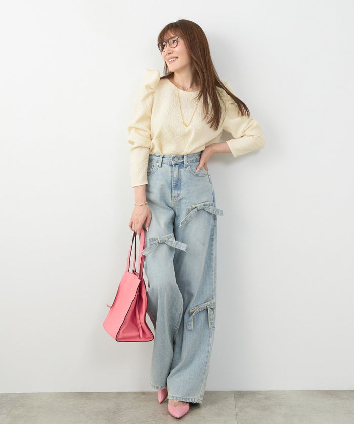 新色追加手洗い可日本製トップスレディースオフィスかわいいきれいめおしゃれ春白黒ジョイントスペース