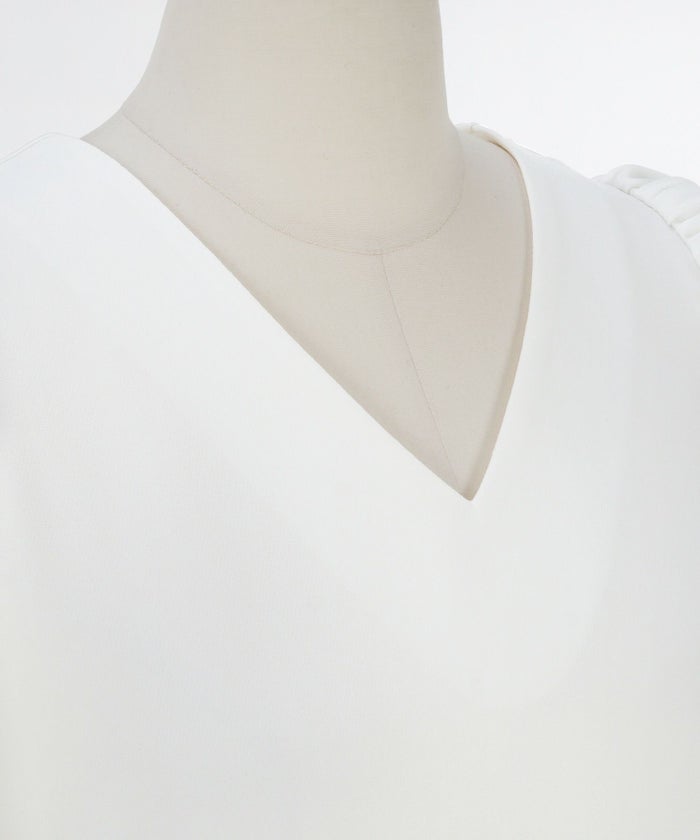 ブラウス ウォッシャブル レディース ファッション トップス おしゃれ オシャレ オフィス エレガント きれいめ 長め 白 春 ジョイントスペース