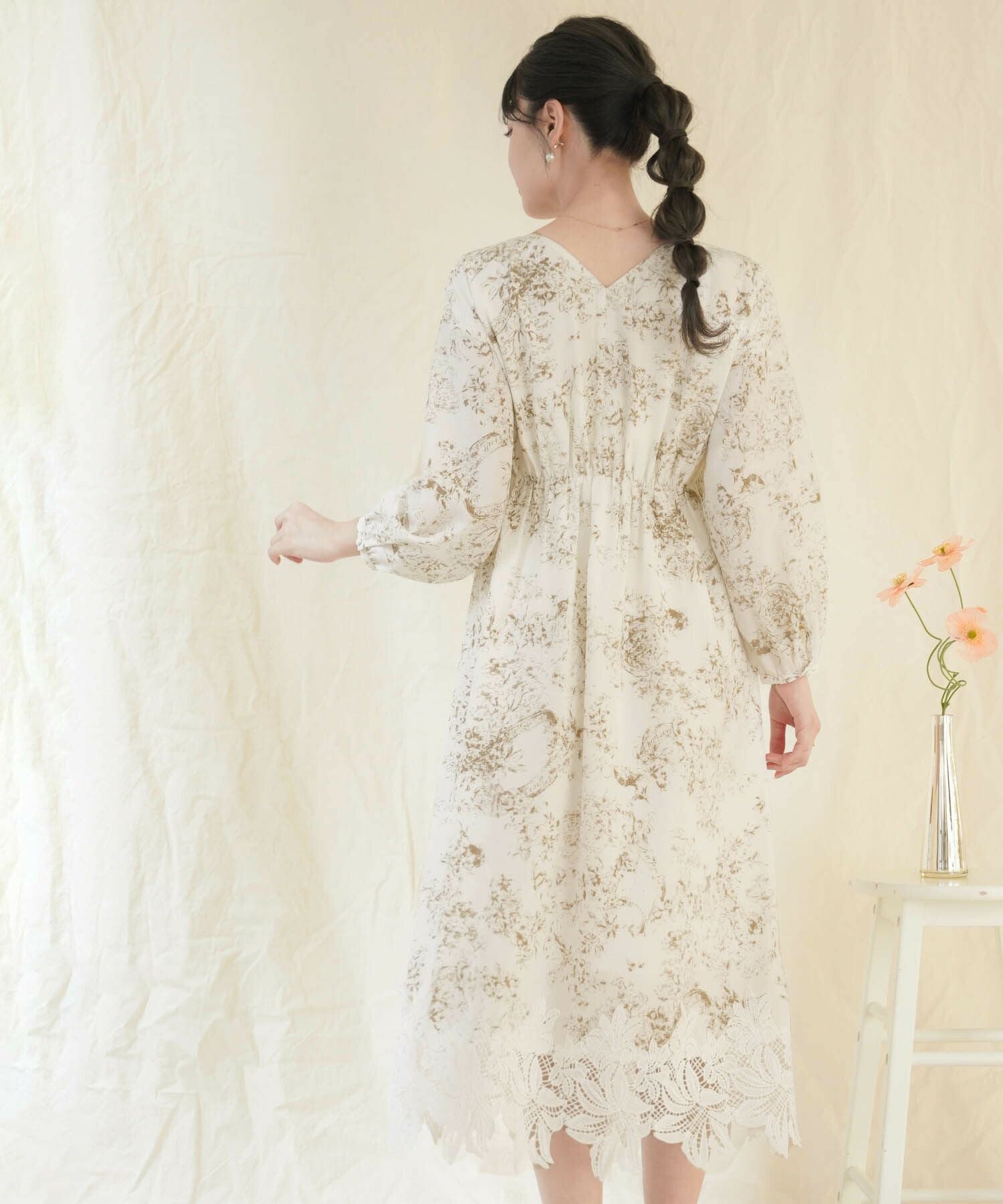 2点以上で半額クーポン対象 トワルドジュイ フラワーレース ワンピース