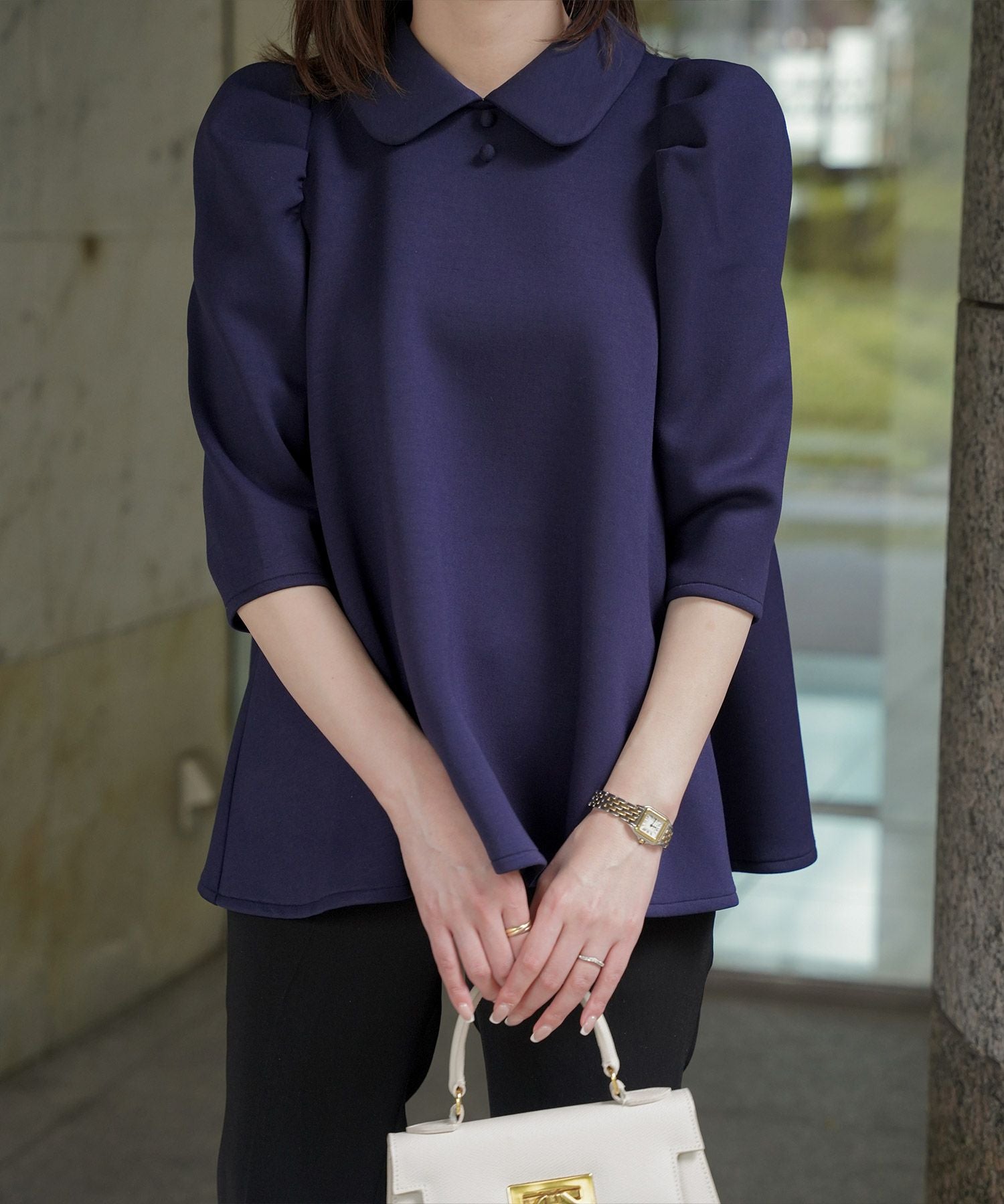 襟付き ボンディング フレア トップス HUIT 全3色｜hit811-0087【9