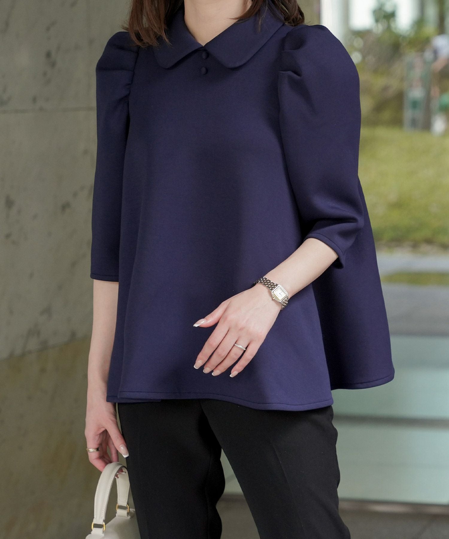 襟付き ボンディング フレア トップス HUIT 全3色｜hit811-0087【9