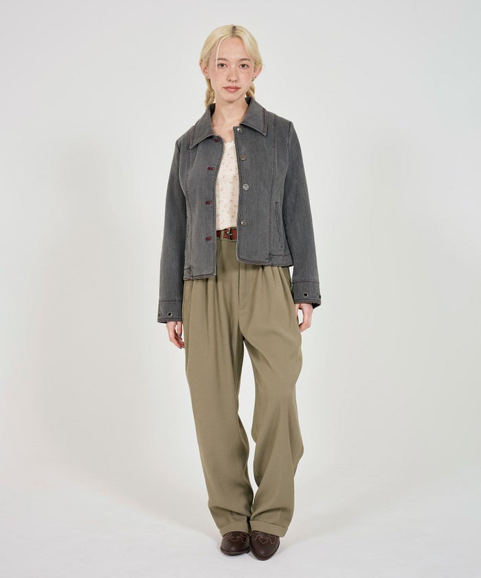 ボトムス/パンツ/タック入りパンツ/テーパード