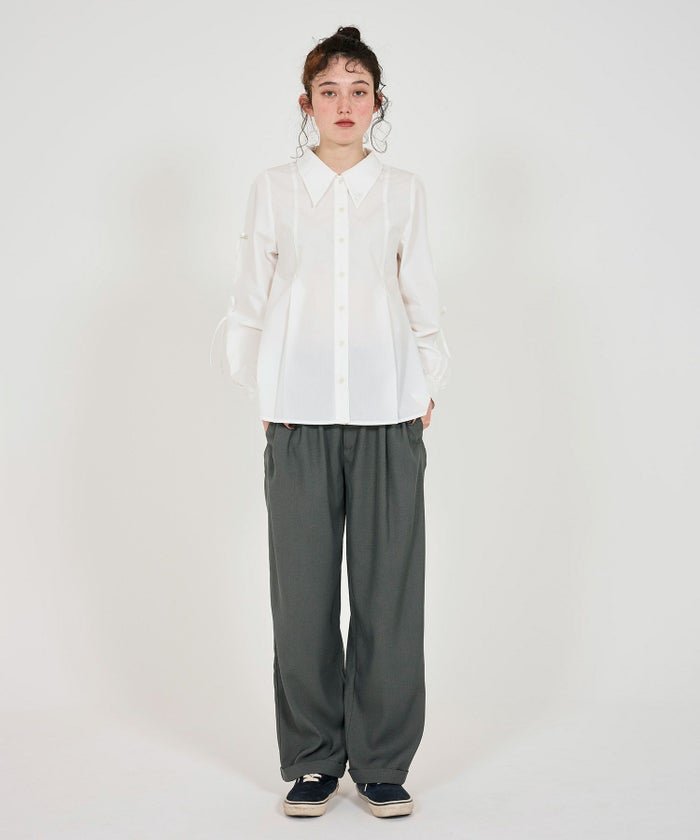 ボトムス/パンツ/タック入りパンツ/テーパード