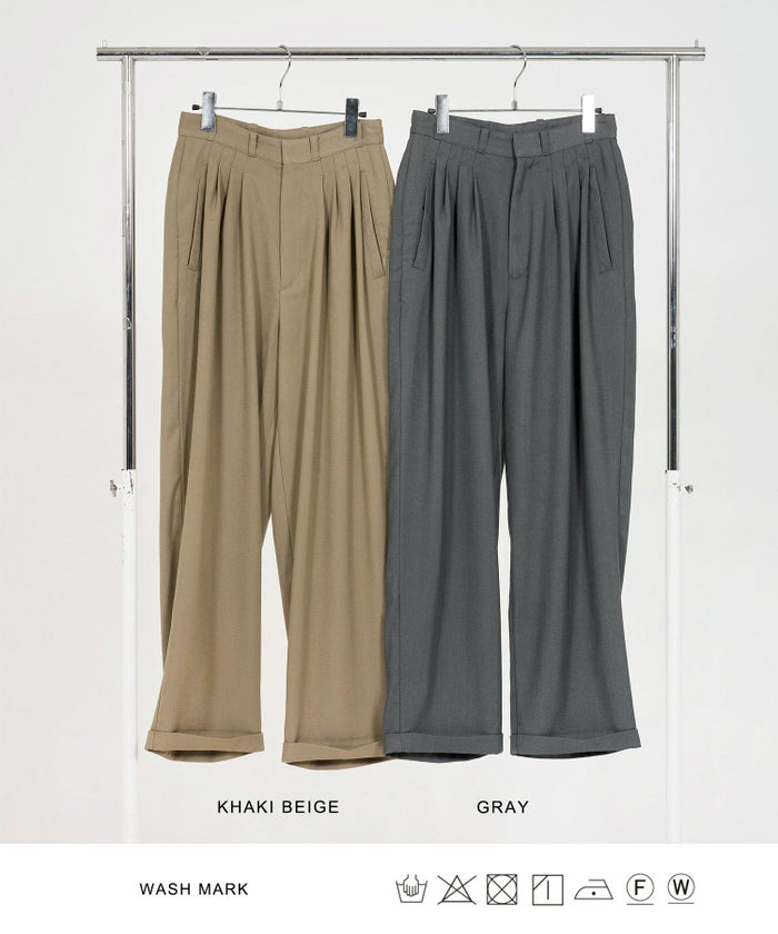 ボトムス/パンツ/タック入りパンツ/テーパード