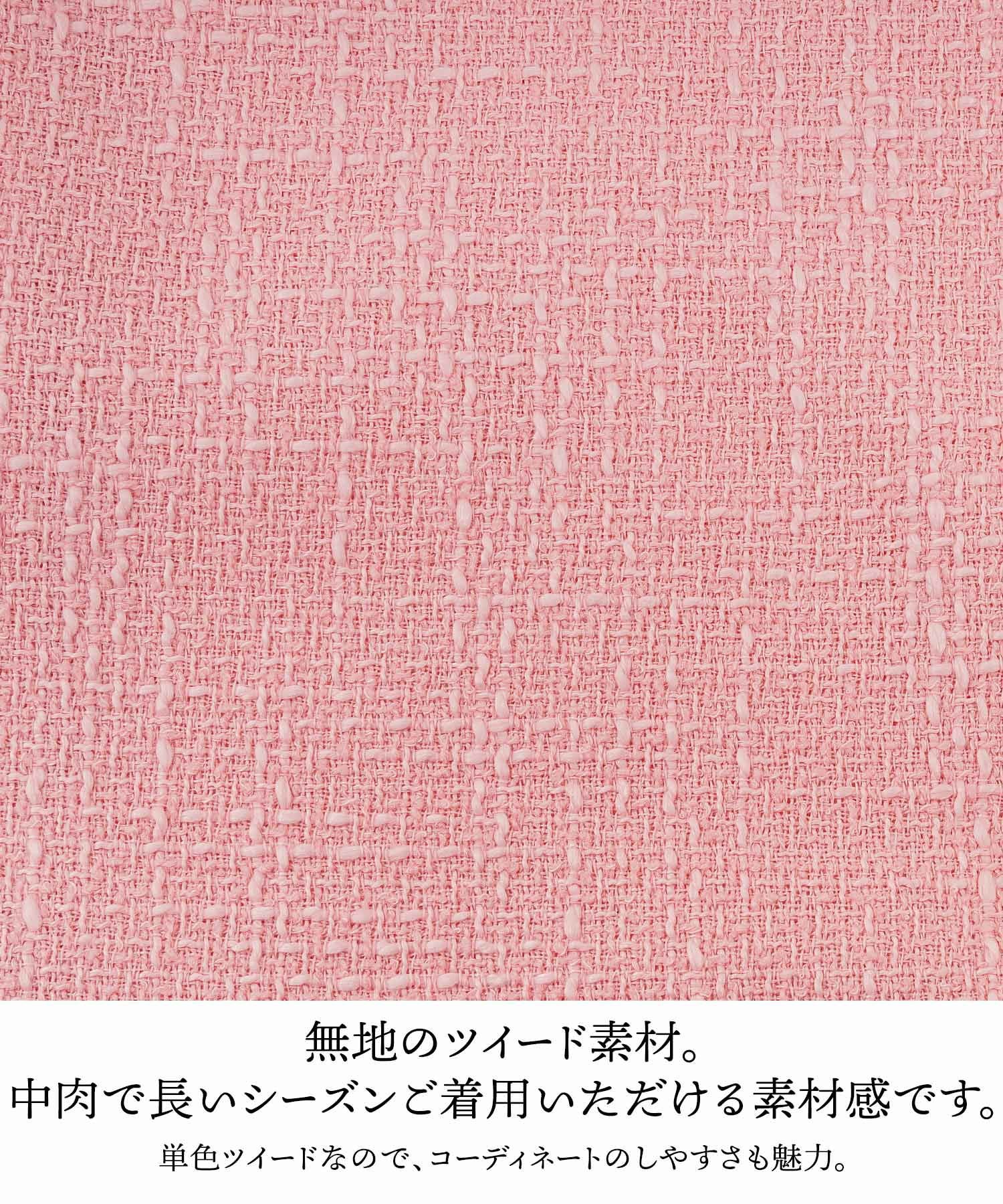 ペプラム付き アイライン ツイード ワンピース ノースリーブ Prima