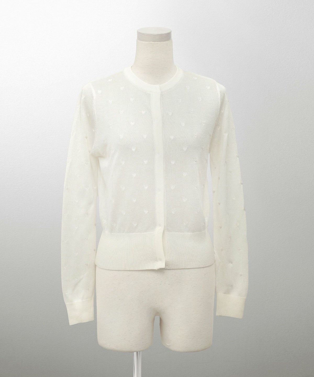 カーディガン/ドット柄/ラメ/シアーニット/カーディガン/チャコール/ハートホワイト/ハートブラック/ライトグレー/ホワイト/ネイビー/ブラック/S/M