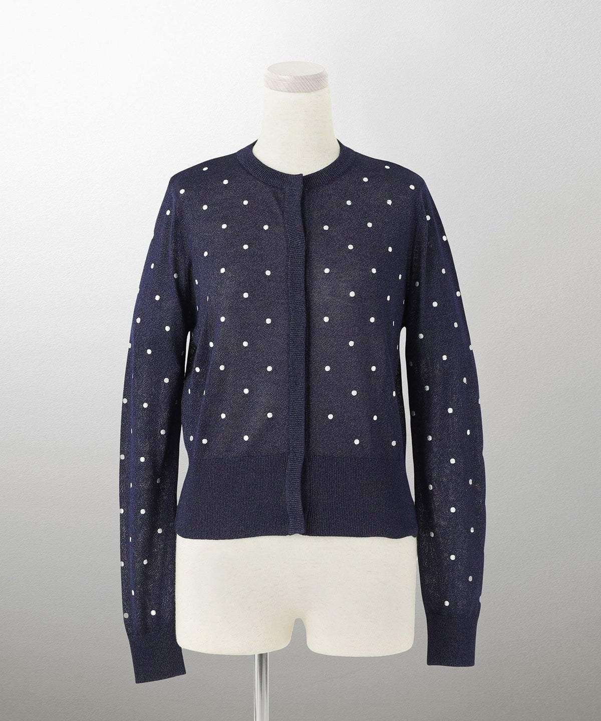 カーディガン/ドット柄/ラメ/シアーニット/カーディガン/チャコール/ハートホワイト/ハートブラック/ライトグレー/ホワイト/ネイビー/ブラック/S/M
