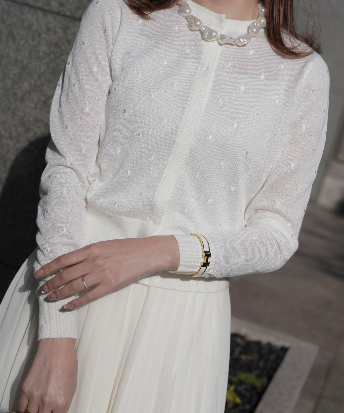 カーディガン/ドット柄/ラメ/シアーニット/カーディガン/チャコール/ハートホワイト/ハートブラック/ライトグレー/ホワイト/ネイビー/ブラック/S/M