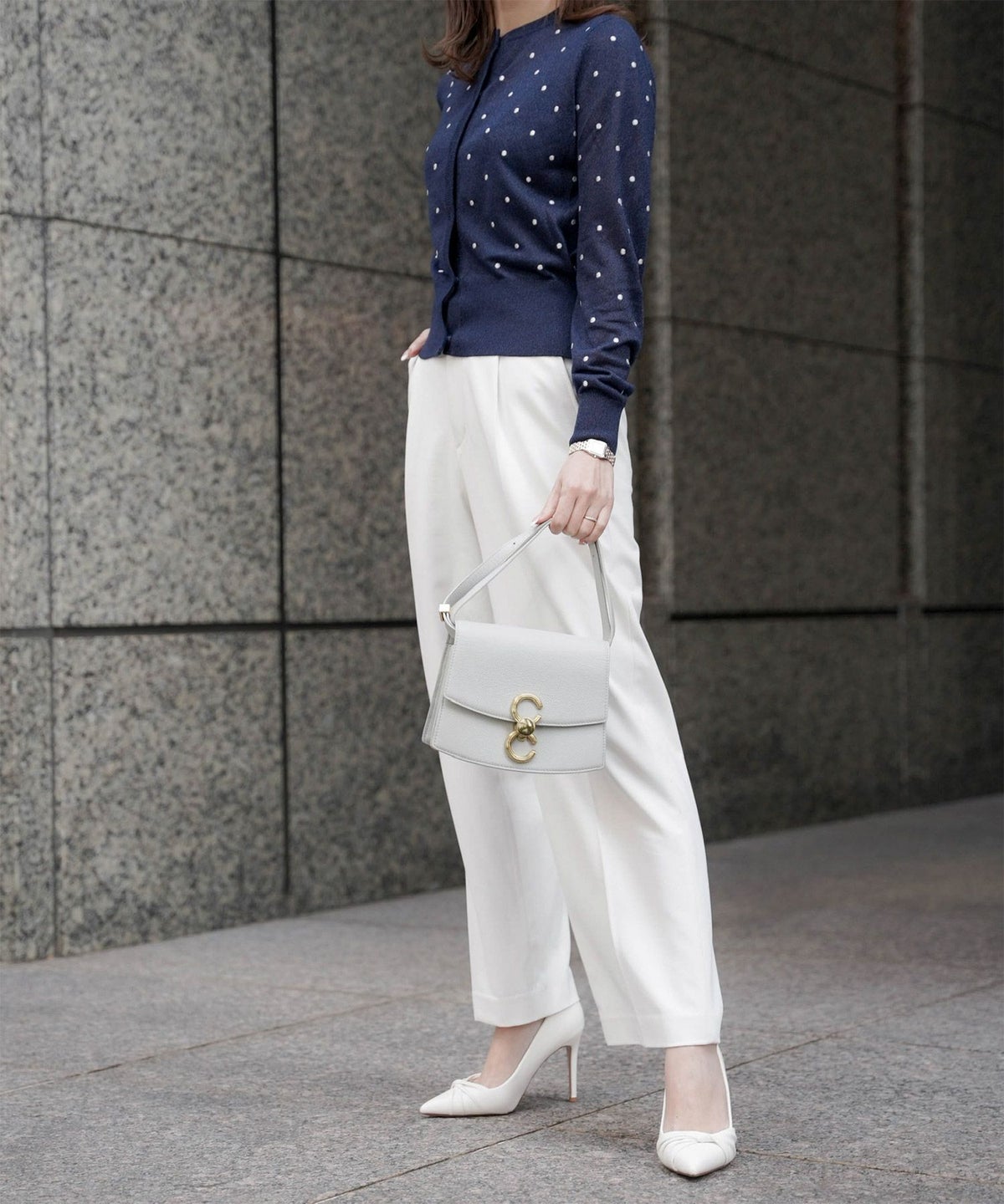 カーディガン/ドット柄/ラメ/シアーニット/カーディガン/ハートホワイト/ハートブラック/ライトグレー/ホワイト/ネイビー/ブラック/S/M