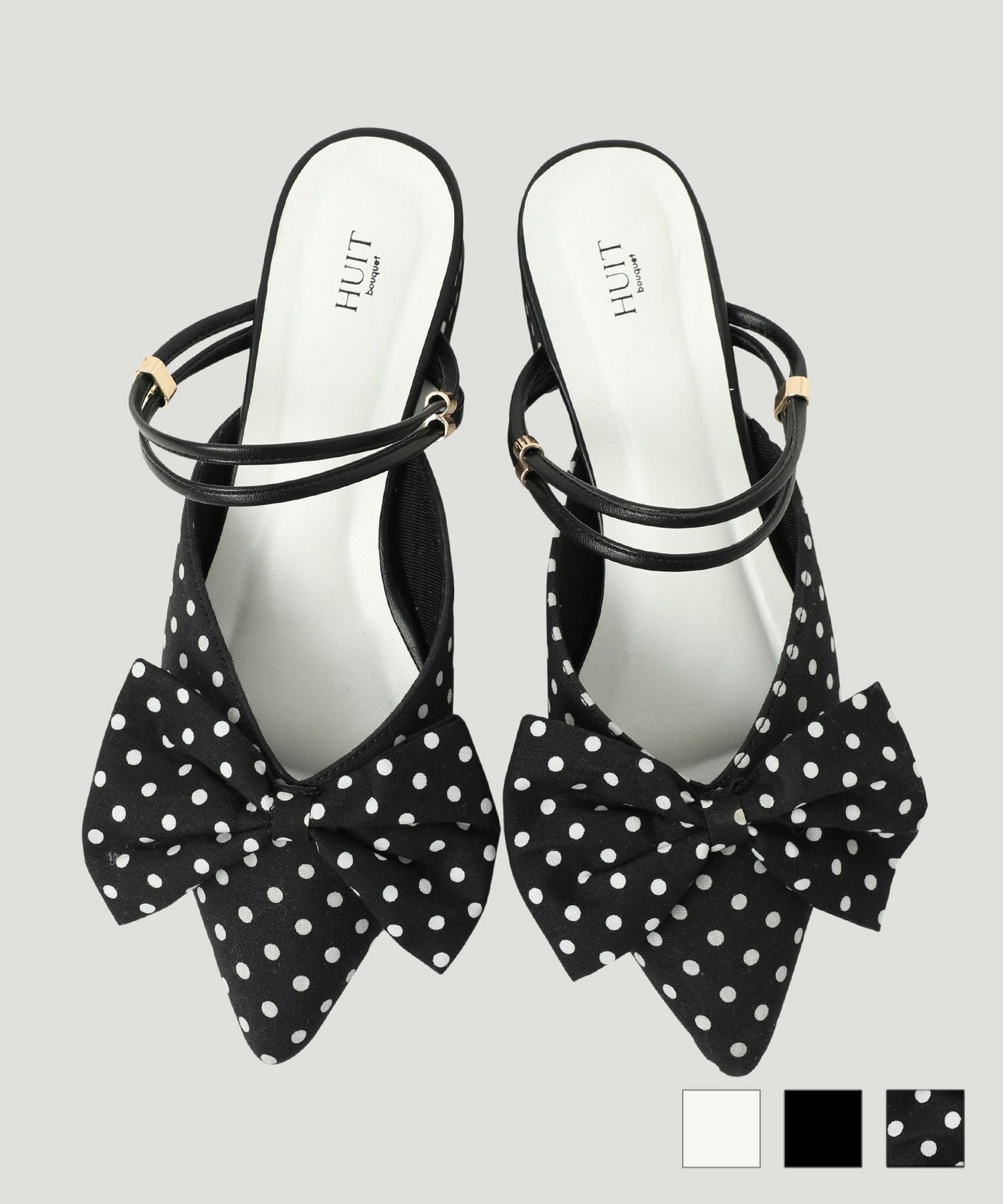 セレクト 2way リボン ミュール HUIT 全3色｜hit953-0088【1