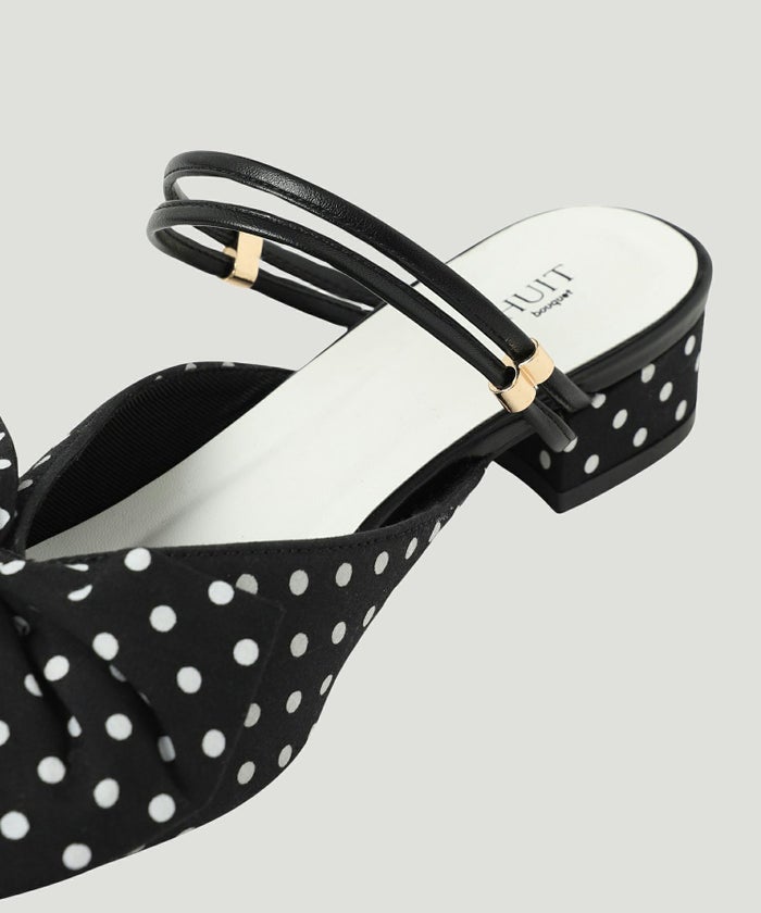 ミュール/セレクト/2way/リボン/ミュール/アイボリー/ブラック/ドット/S/M/L/LL/春/夏